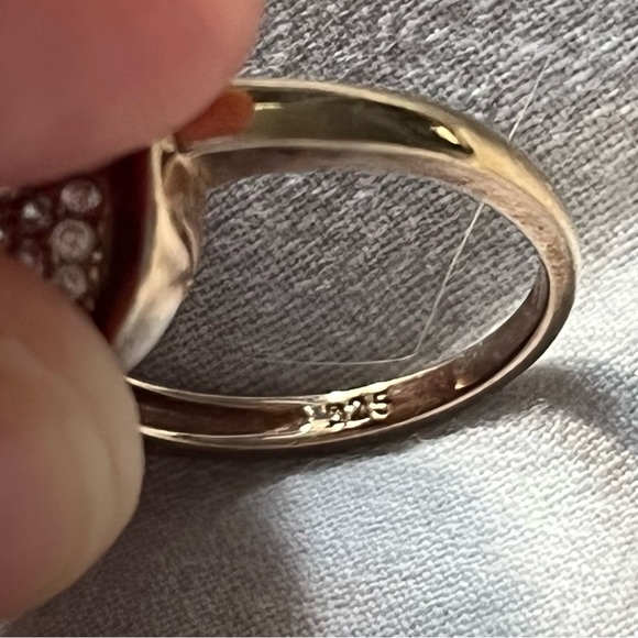 Multi diamond pave square rose gold plated sterling silver ring size 7 - Picture 4 of 4